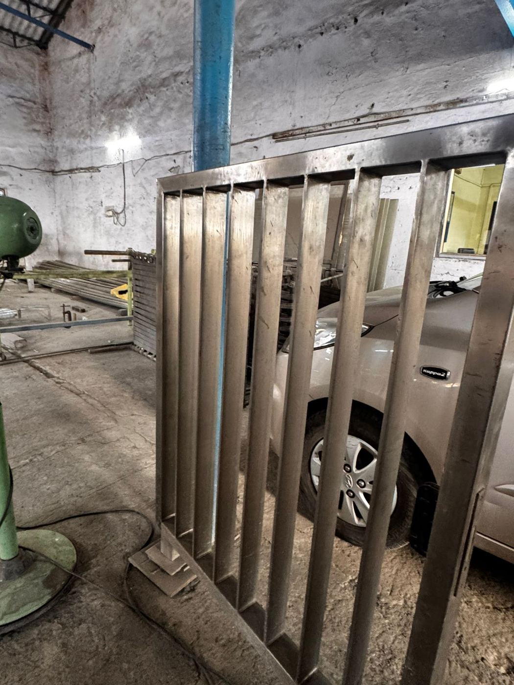 Stainless steel railing fabrication at Ruby Infra's Umbergaon works