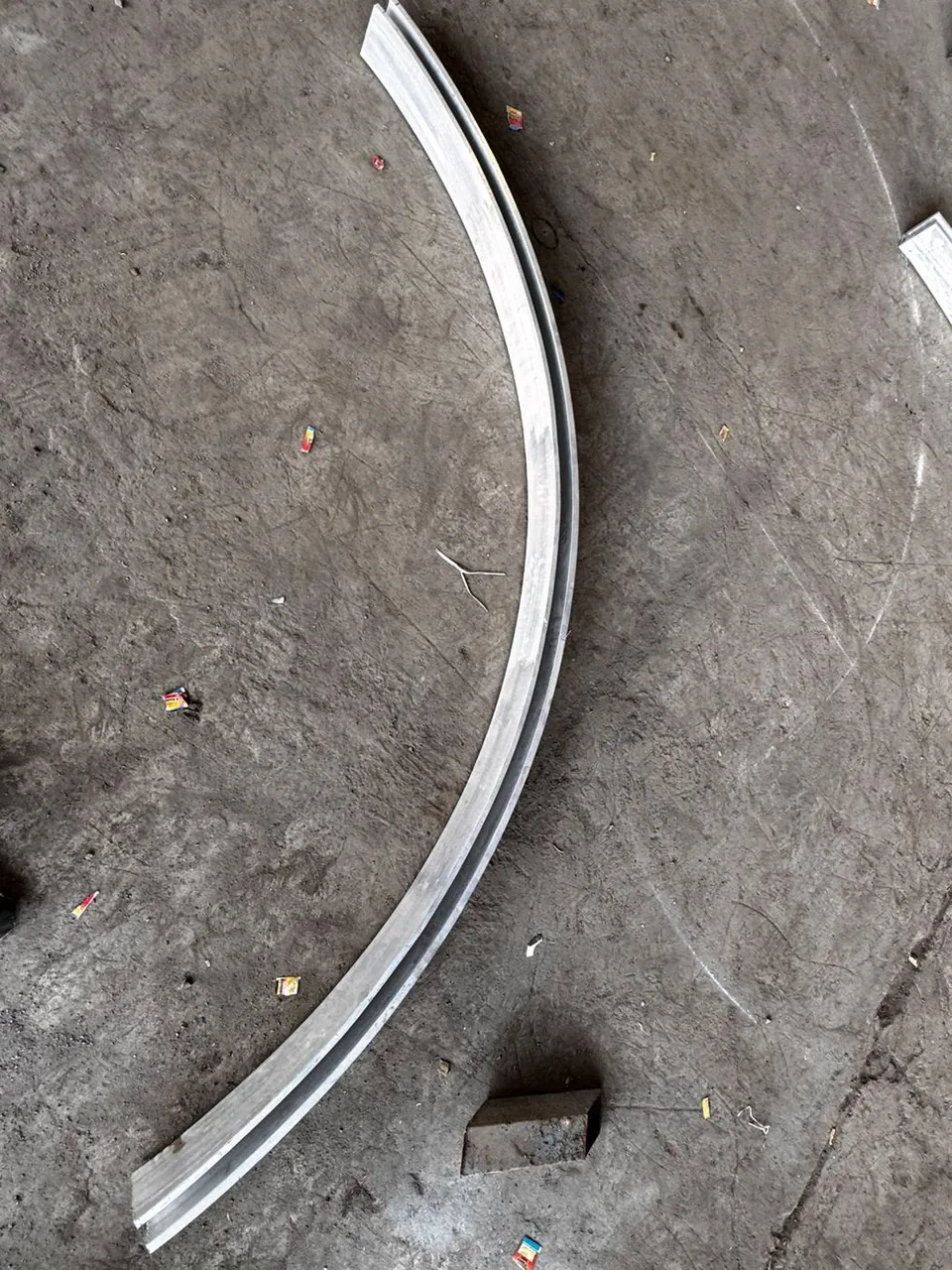 Curved stainless steel handrail channel section bent at Ruby Infra