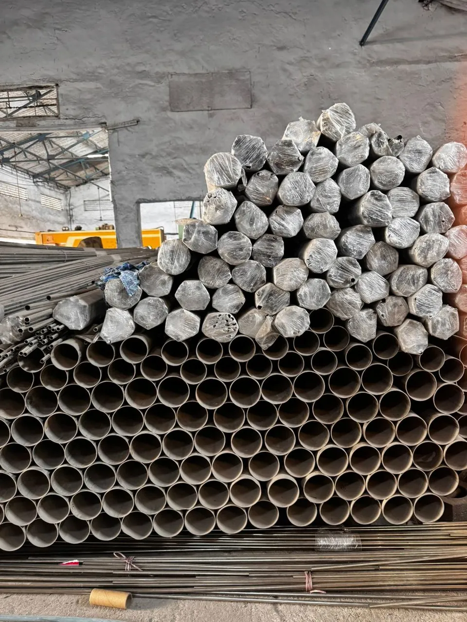 Raw tube stock at Ruby Infra's works, Umbergaon